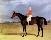 约翰弗雷德里克赫尔林 - A Dark Bay Racehorse with Patrick Connolly Up